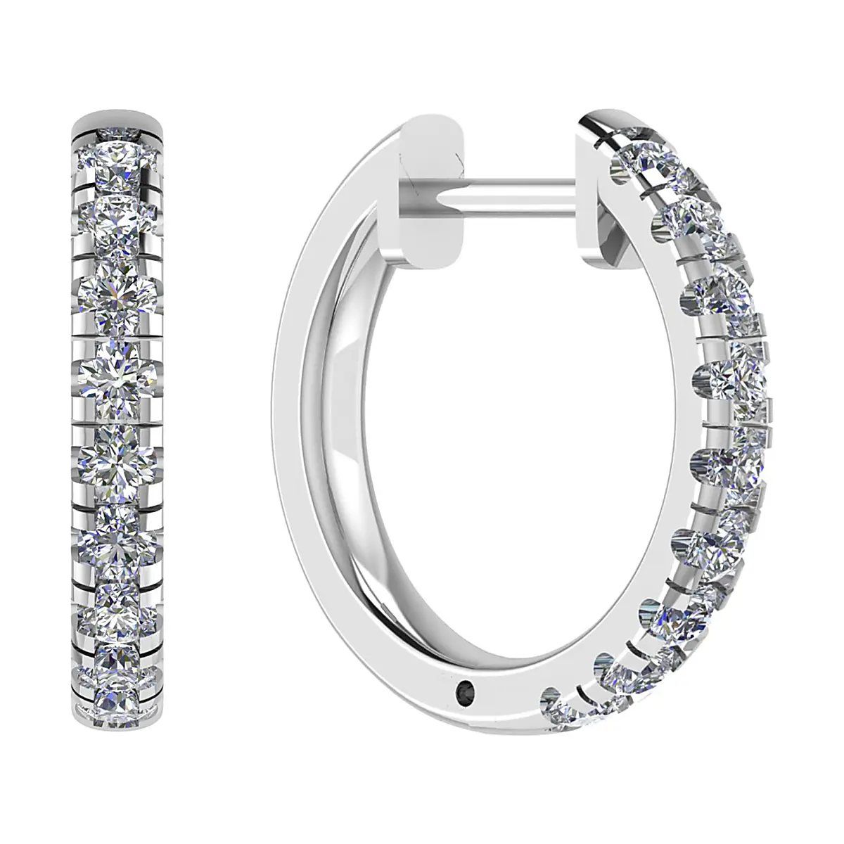 Diamond Hoop Earrings with Pavé Setting